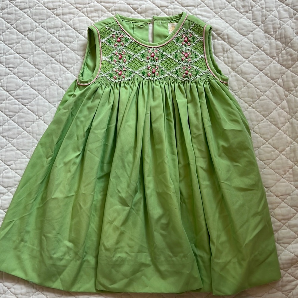 Smocked green dress